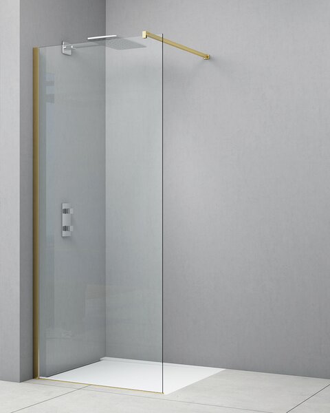 Idealaqua walk-in Brushed DNR, 80 cm, brushed gold\prozirno