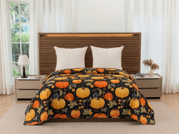 Prekrivač za krevet ORANGE PUMPKINS, šareno. Dimenzije: 170 x 210 cm