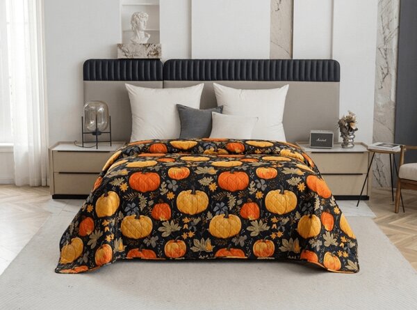 Prekrivač za krevet ORANGE PUMPKINS, šareno. Dimenzije: 170 x 210 cm