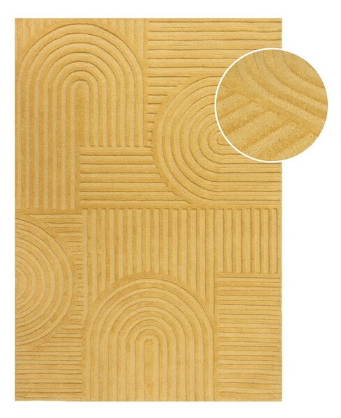 Žuti vuneni tepih Flair Rugs Zen Garden, 160 x 230 cm