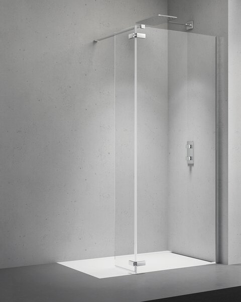 Idealaqua walk-in RBG, 87+35 cm, krom\prozirno