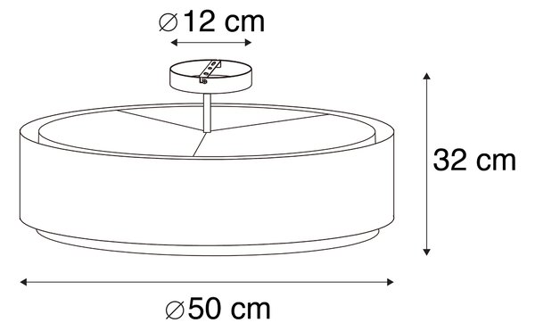 Pametna stropna svjetiljka smeđa s bijelom 50 cm 3-svjetla uklj. 3 Wifi A60 - Drum Duo