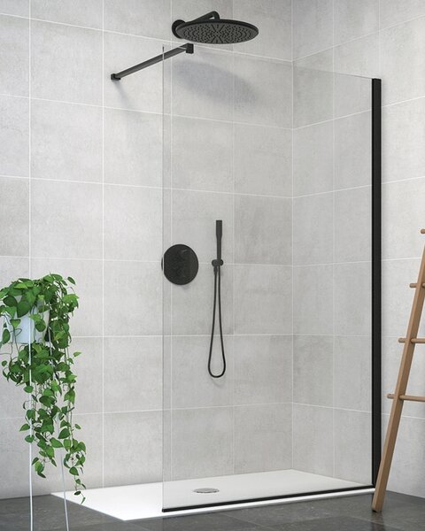 Aquaestil walk-in Zenith Wall, 100 cm, crna/prozirno