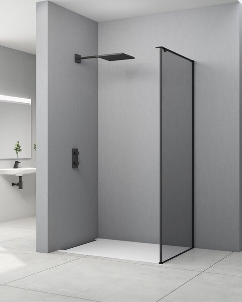 Idealaqua tuš stranica za vrata SxR, 80 cm, crna\crno
