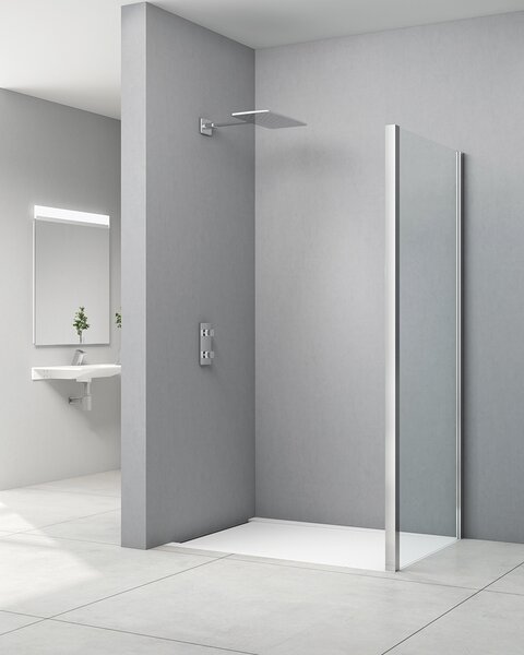 Idealaqua tuš stranica za vrata HRP, 80 cm, krom\prozirno