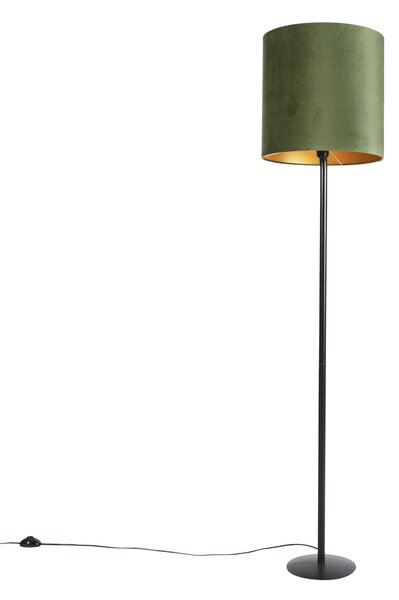 Botanička podna lampa crna s zelenom sjenilom 40 cm - Simplo
