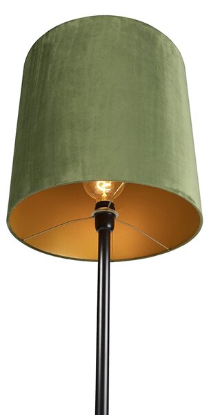 Botanička podna lampa crna s zelenom sjenilom 40 cm - Simplo