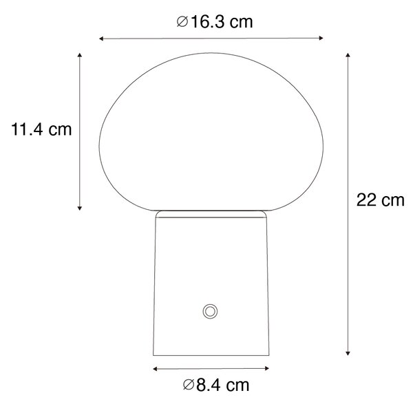 Set od 2 punjivih LED stolnih svjetiljki gljiva crna - Louise
