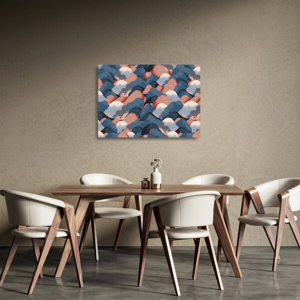 Staklena slika - Valovi in ​​hribi (70x50 cm)