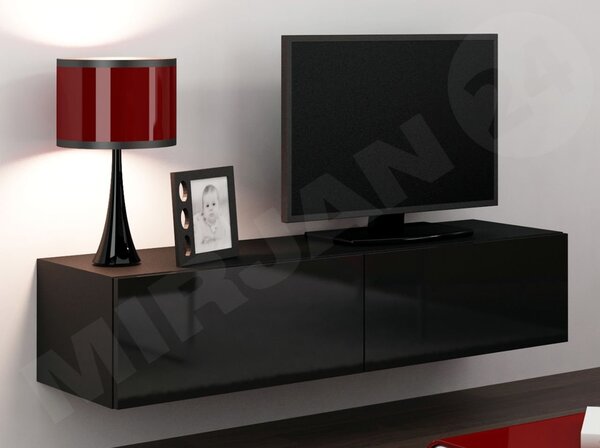 TV stolić/ormarić Zylia 140 (crna + crni sjaj)