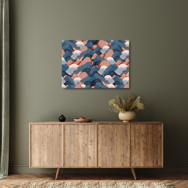 Staklena slika - Valovi in ​​hribi (70x50 cm)