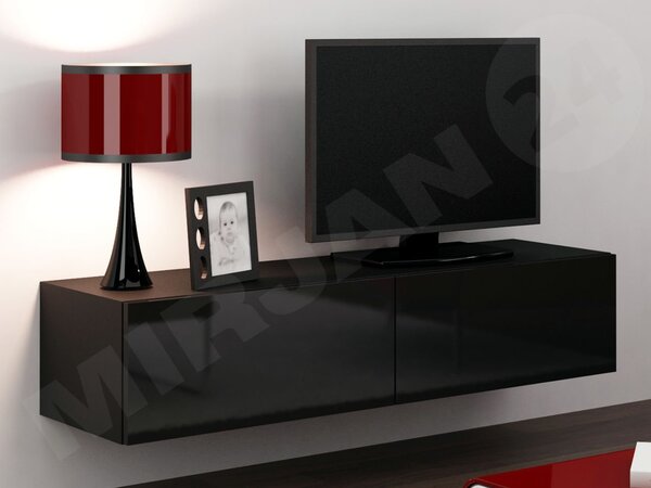 TV stolić/ormarić Zylia 140 (crna + crni sjaj)