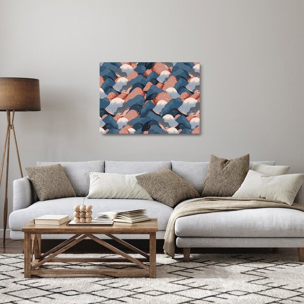 Staklena slika - Valovi in ​​hribi (70x50 cm)