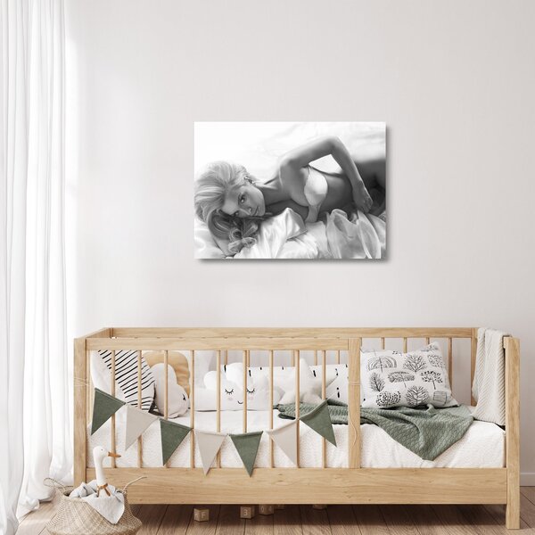 Staklena slika - Črno-beli boudoir (70x50 cm)