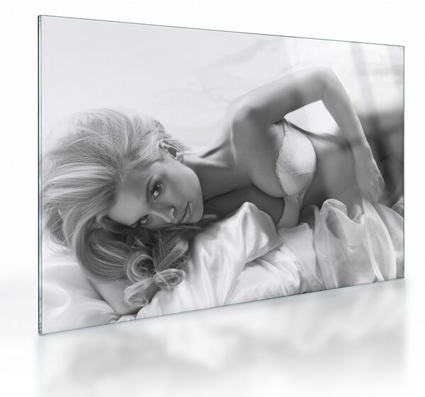Staklena slika - Črno-beli boudoir (70x50 cm)