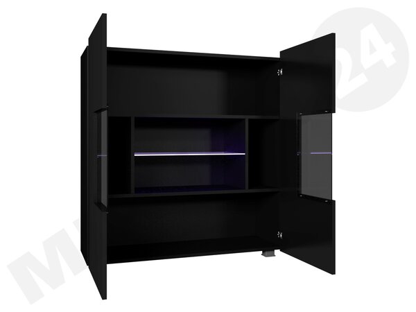 Zondo.hr Vitrina Brenali BR01 (crna + crni sjaj) (bijela led rasvjeta). 1053845