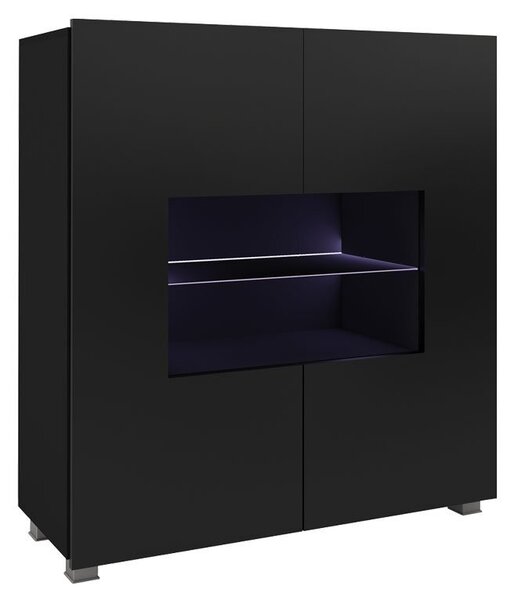 Zondo.hr Vitrina Brenali BR01 (crna + crni sjaj) (bijela led rasvjeta). 1053845