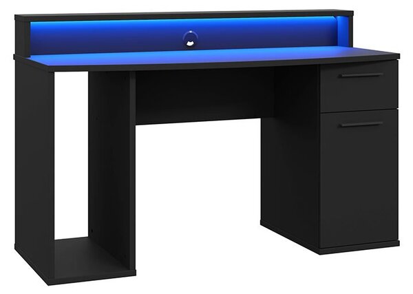 PC stolić Ayver (crnamat) (s LED rasvjetom)