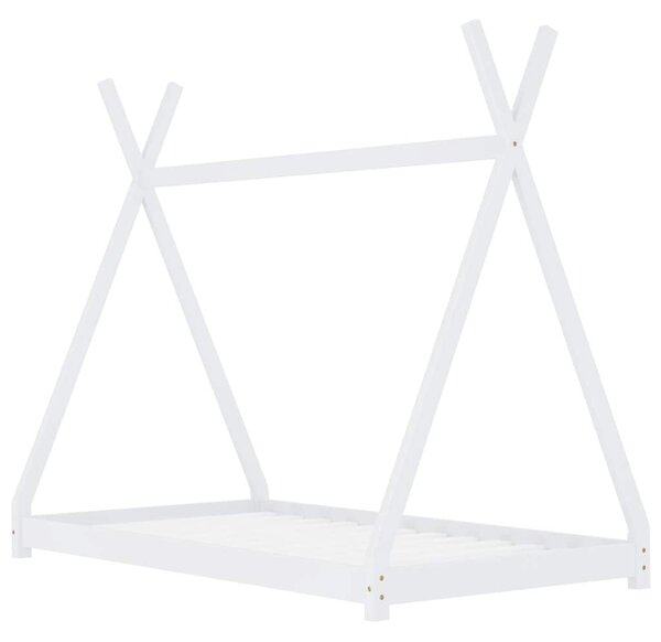 VidaXL Okvir za dječji krevet od masivne borovine bijeli 70 x 140 cm