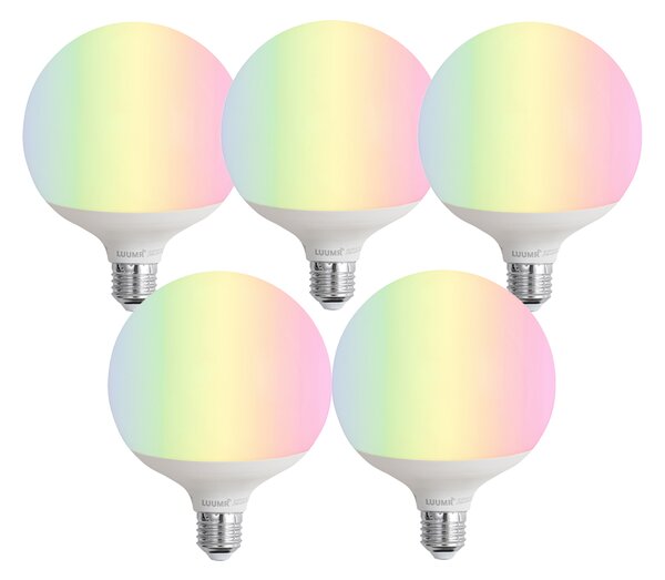 Set od 5 pametnih E27 LED žarulja G120 mat RGBW 9W 806 lm 2700-6500K