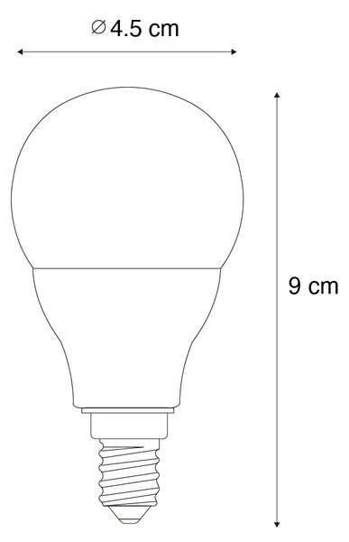 Set od 5 pametnih E14 LED žarulja G45 Opal RGBW 4,9W 470 lm 2700-6500K