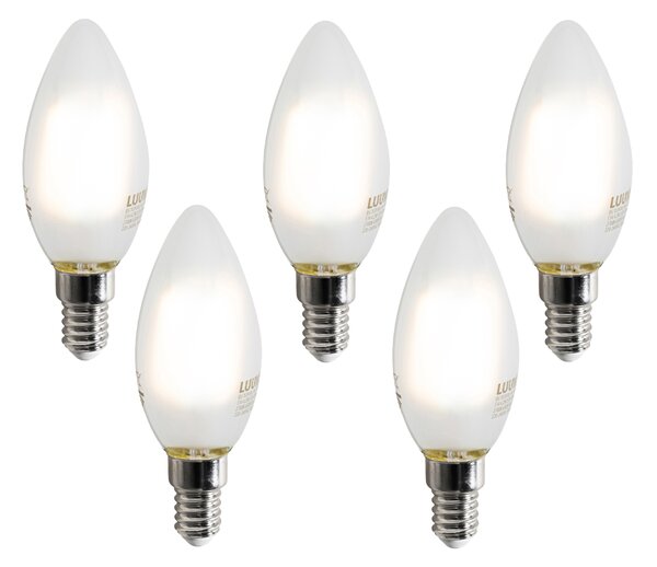 Set od 5 pametnih E14 LED žarulja C35 mat 4.2W 470 lm 2700-6500K