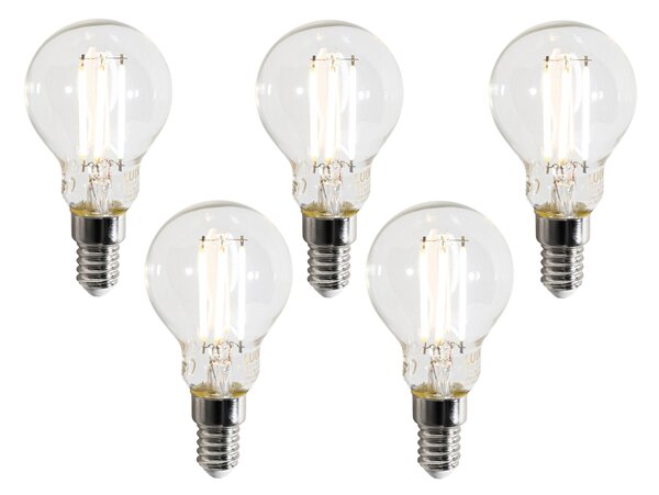 Set od 5 pametnih E14 LED žarulja P45 prozirnih 4,2W 470 lm 2700-6500K
