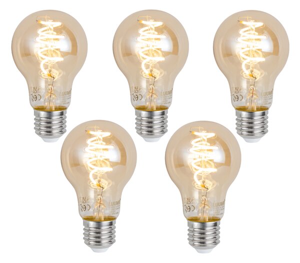 Set od 5 pametnih E27 prigušivih LED žarulja A60 Amber 4.9W 320 lm 2500K Zigbee