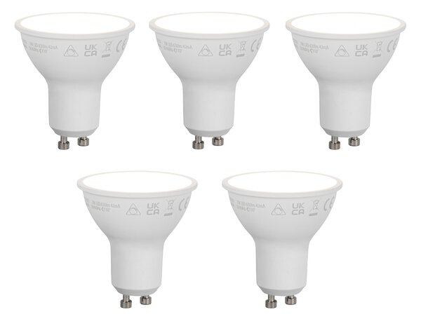 Set od 5 pametnih GU10 50mm prigušivih LED žarulja Opal 7W 630 lm 4000K