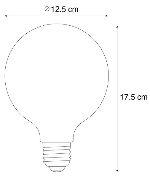 Set od 5 E27 prigušivih LED žarulja spiralne niti zlatne G125 4W 270 lm 2700K