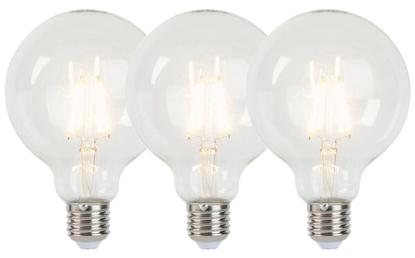 Set od 3 E27 prigušivih LED žarulja G95 5W 470lm 2700K
