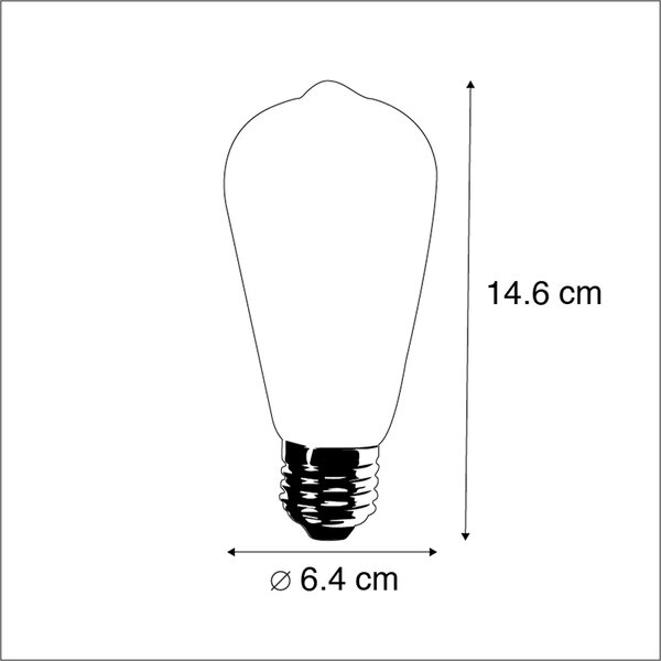 Set od 3 LED žarulja E27 ST64 zlatne s senzorom sumraka 4W 400lm 2200K
