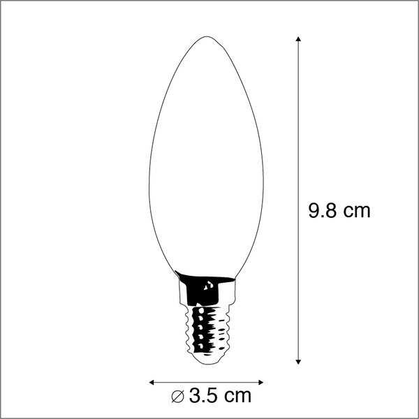 Set od 5 LED žarulja za svijeće E14 B35 2W 180lm 2350K