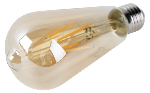 Set od 3 LED žarulja E27 ST64 zlatne s senzorom sumraka 4W 400lm 2200K