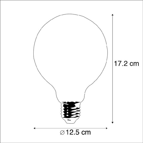Set od 5 E27 prigušivih LED žarulja G125 zlatna 5W 450lm 2200K