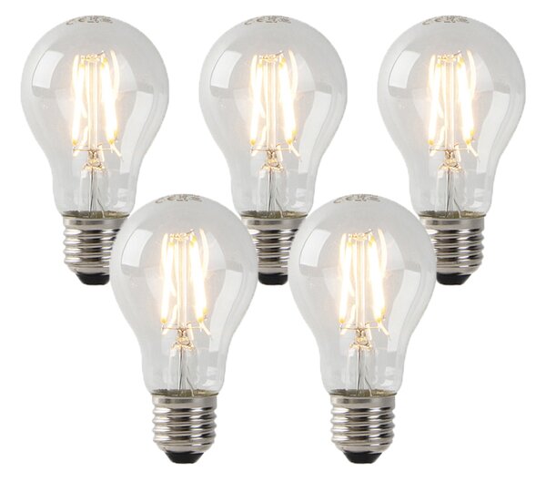 Set od 5 LED žarulja E27 prozirne 3W 250lm 2200K