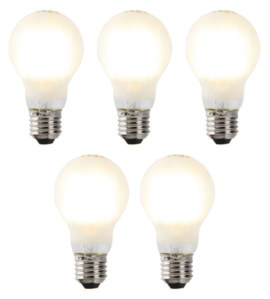 Set od 5 E27 prigušivih LED žarulja A60 mat 7W 806lm 2700K