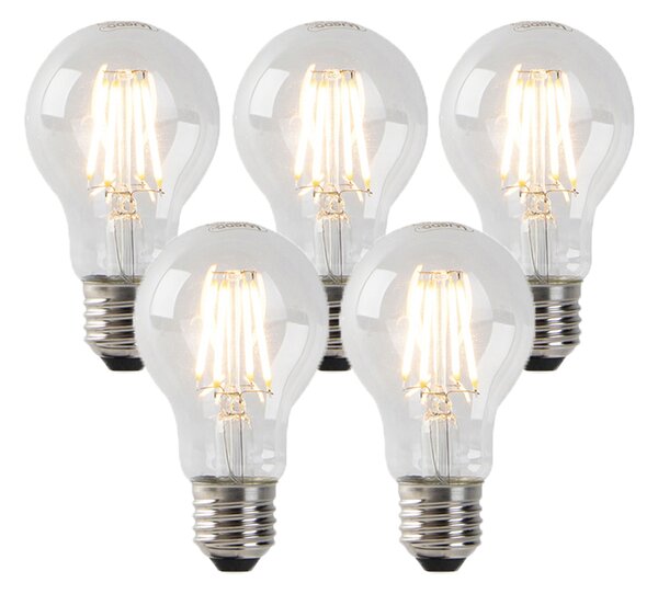 Set od 5 prigušivih E27 LED žarulja s prozirnim staklom 4W 320lm 2200K