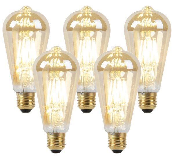 Set od 5 E27 LED žarulja s prigušivanjem do tople zlatne boje 8W 806lm 2000-2700K