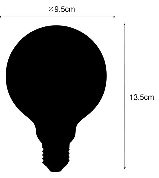 Set od 5 prigušivih LED žarulja E27 G95 mat 4W 430lm 2200-4000K