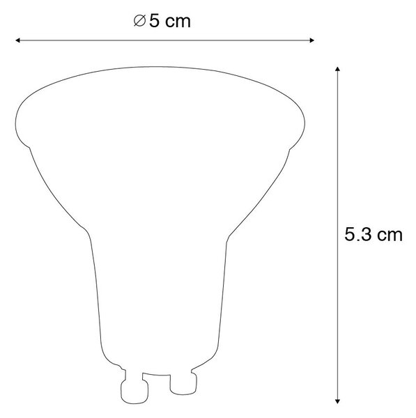 Set od 5 GU10 prigušivih LED žarulja 4W 300lm 2700K