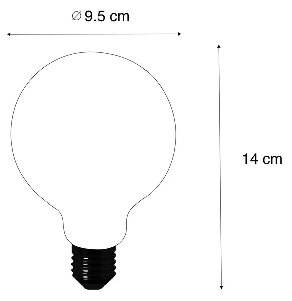 Set od 5 LED žarulja E27 G95 prozirne 2,2 W 470 lm 2700 K