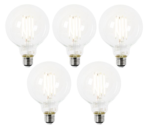 Set od 5 LED žarulja E27 G95 prozirne 2,2 W 470 lm 2700 K