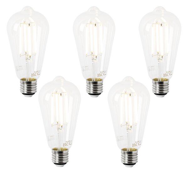 Set od 5 LED žarulja E27 ST64 prozirne 2,2 W 470 lm 2700 K