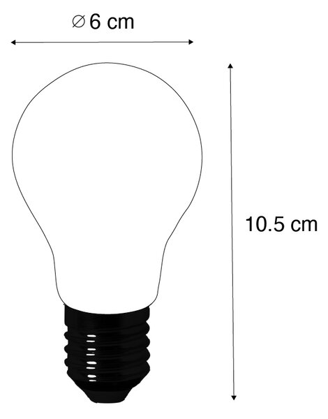 Set od 5 LED žarulja E27 A60 prozirne 3,8 W 806 lm 2700 K