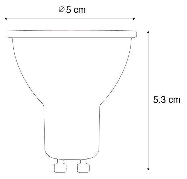 Set od 5 GU10 prigušivih LED žarulja 50 mm Honey Rate 6W 400 lm 3000K