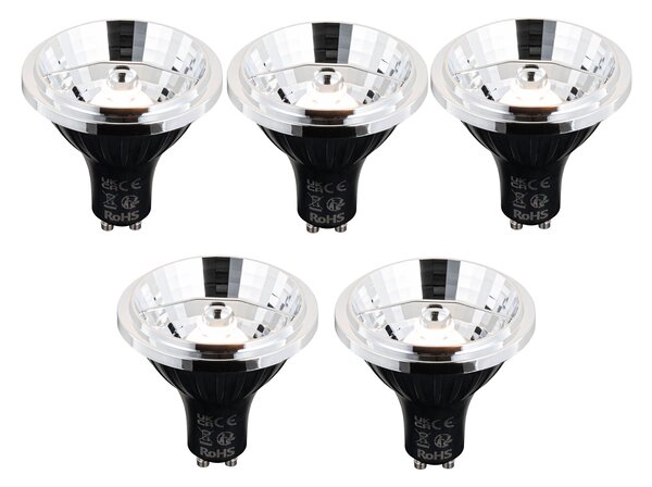 Set od 5 Pametna GU10 prigušiva LED žarulja AR70 6W 500lm 2200-6500K