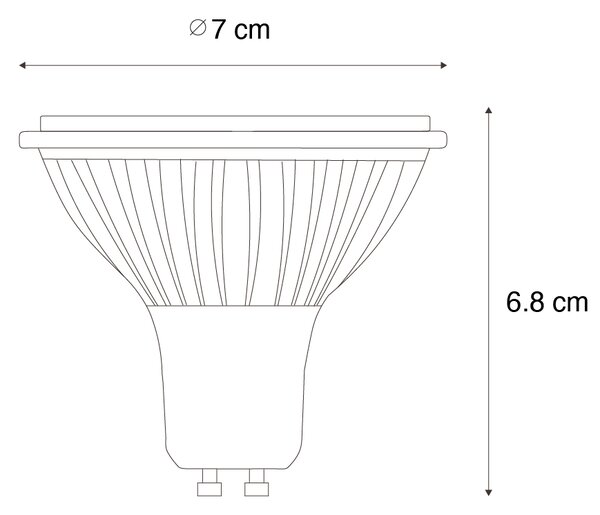 GU10 Prigušiva LED žarulja 70 mm 6,5 W 600 lm 2700 K