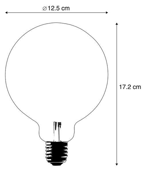 Set od 5 pametnih LED žarulja E27 G125 zlatne 4,9 W 470 lm 1800-4000 K