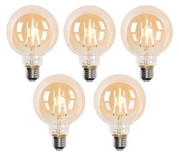 Set od 5 E27 prigušivih LED žarulja G95 4,9W 320 lm 2500K